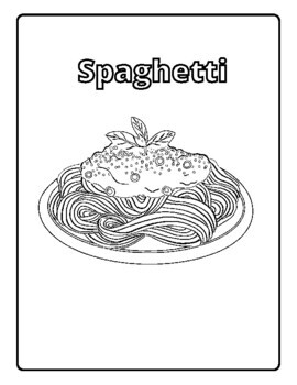 Italian food coloring pages by qetsy tpt