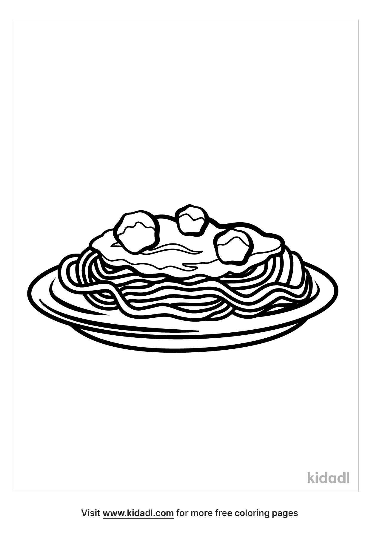 Free spaghetti coloring page coloring page printables