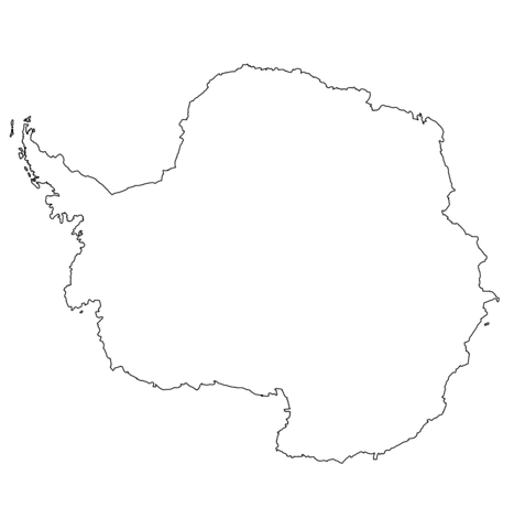 Antarctica outline map coloring page free printable coloring pages