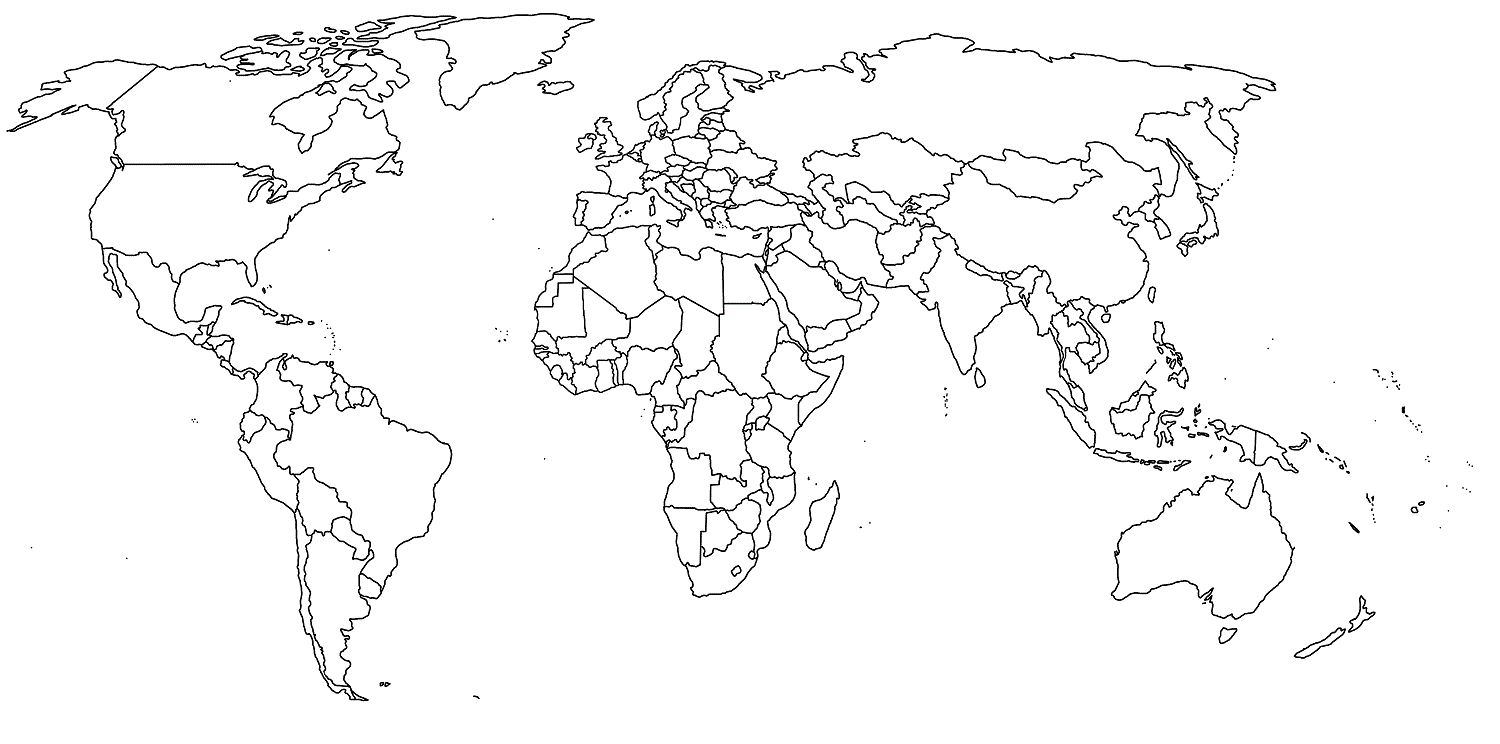 Free printable world map coloring pages for kids