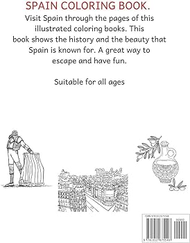 Spain coloring book adult colouring fun stress relief relaxation and escape color in fun publishing aryla books