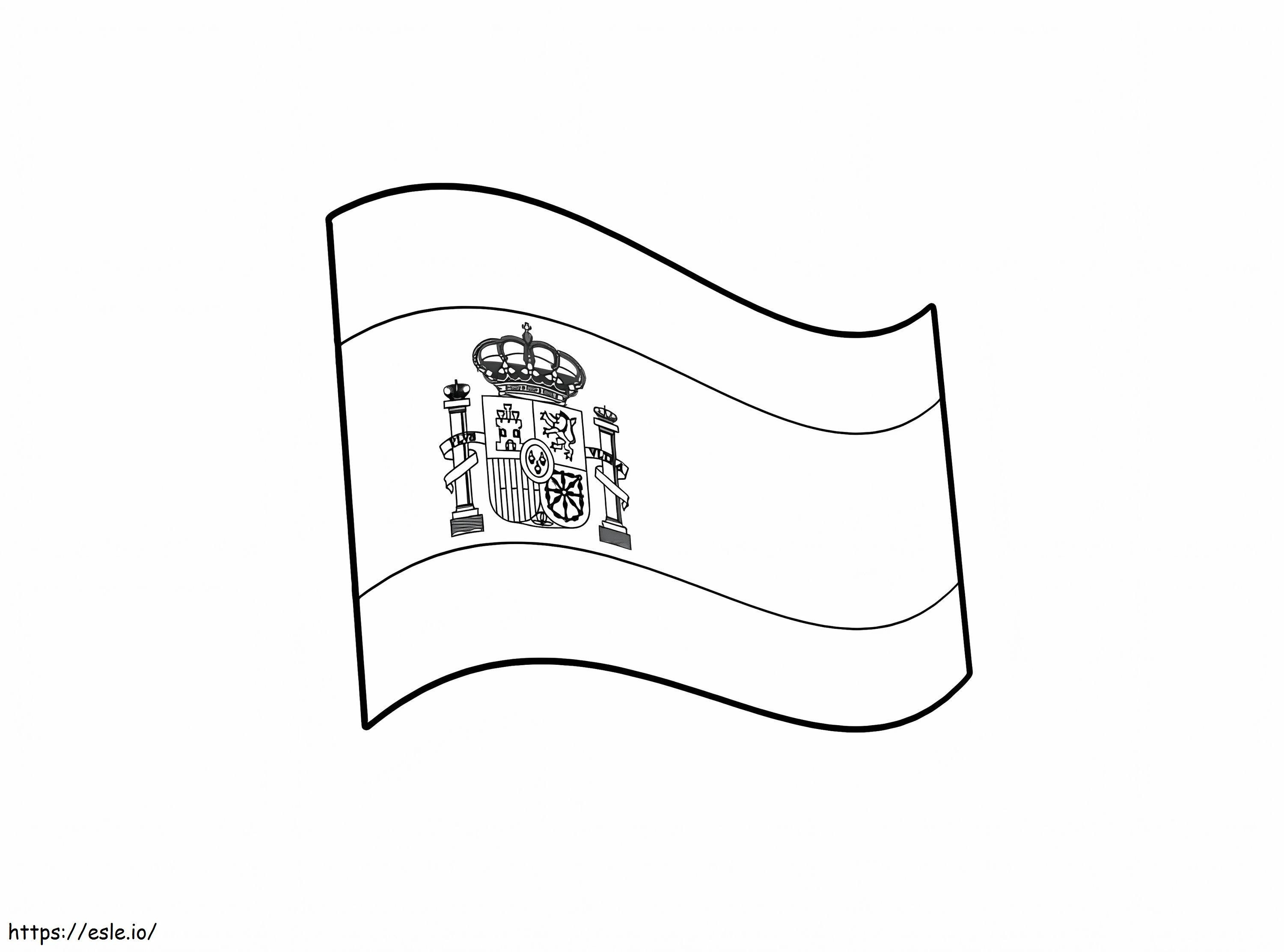 Flag of spain coloring page