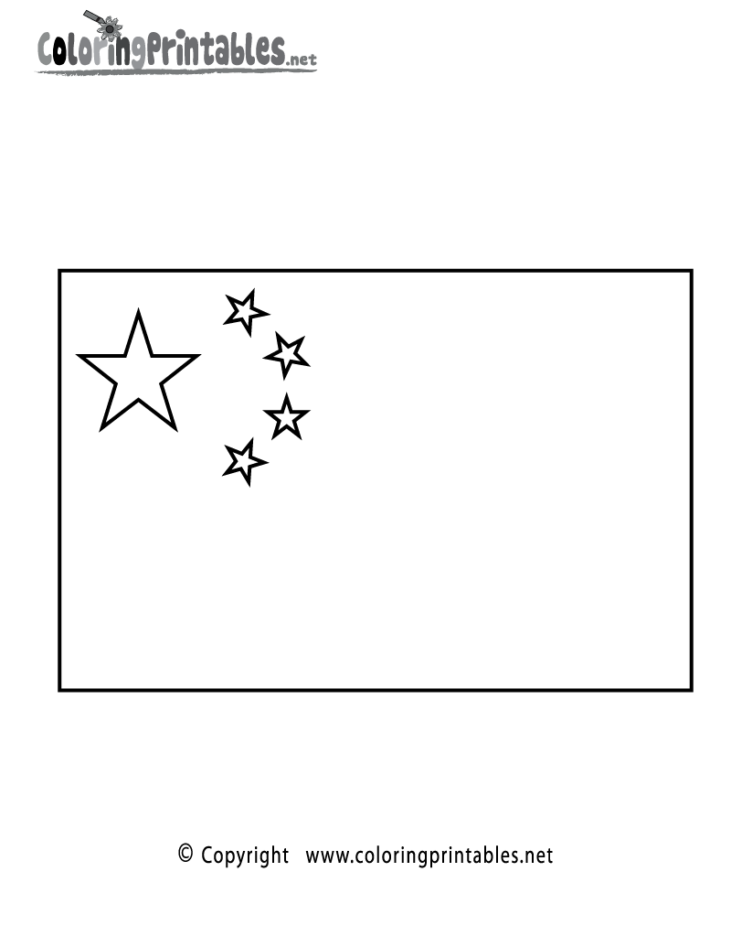 China flag coloring page