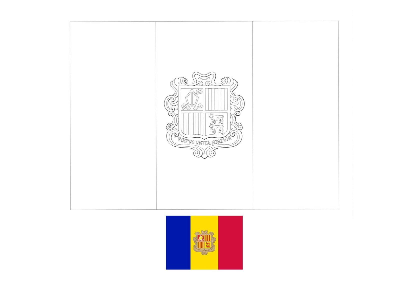 Flag of andorra coloring page