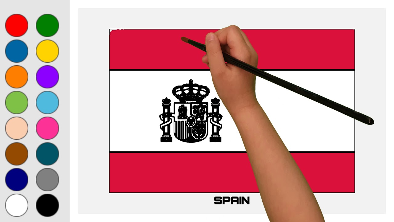 Drawing national flag of spain