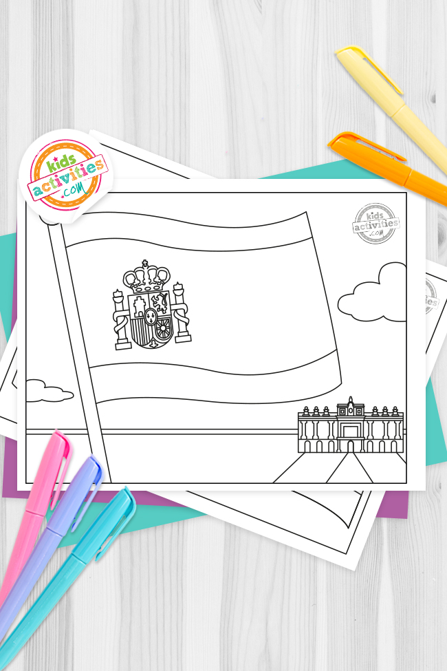 Traditional spain flag coloring pages kids activities blog kids activities