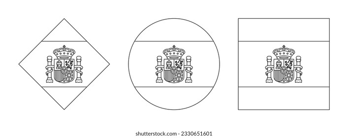 Spain flag outline set vector illustration ññððºðððñ ððµðºñðñððñ ðñðñððºð ððµð