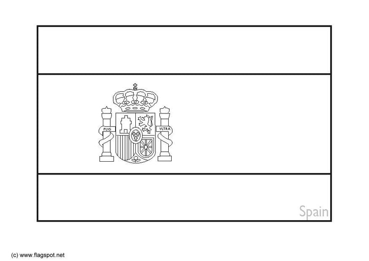 Coloring page flag spain