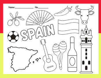 Spain coloring page by lailabee tpt