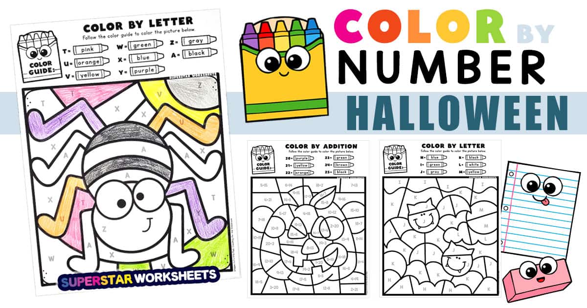 Halloween color by number