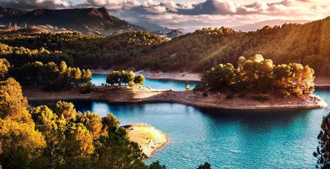 Wallpaper landscape lake sunny day spain desktop wallpaper hd image picture background bd