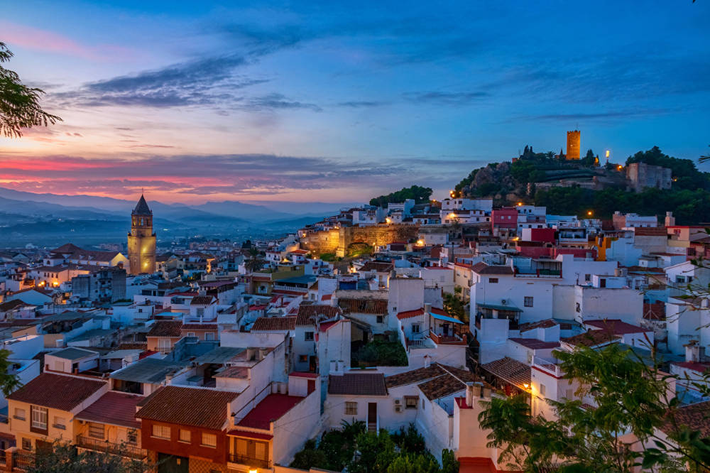 Picture spain malaga roof evening cities houses mãlaga nerja ciudades