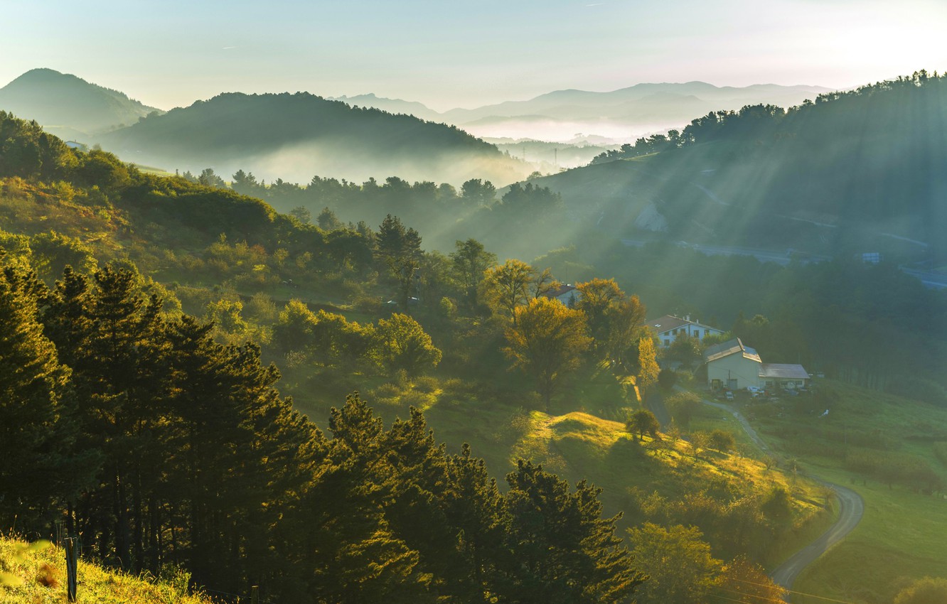 Wallpaper spain basque country landscape near the village orio images for desktop section ððµðð