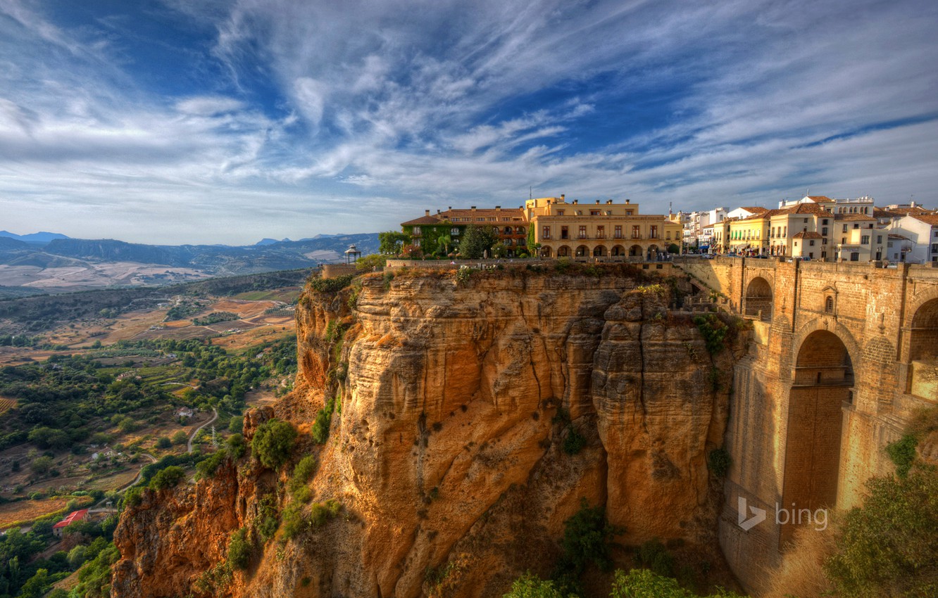 Wallpaper the sky landscape bridge rocks home spain malaga rhonda images for desktop section ððñðð