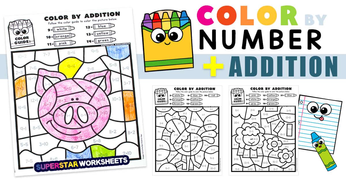 Addition color by number