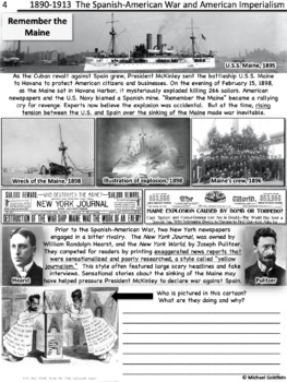 Spanish american war and american imperialism worksheets by history in focus