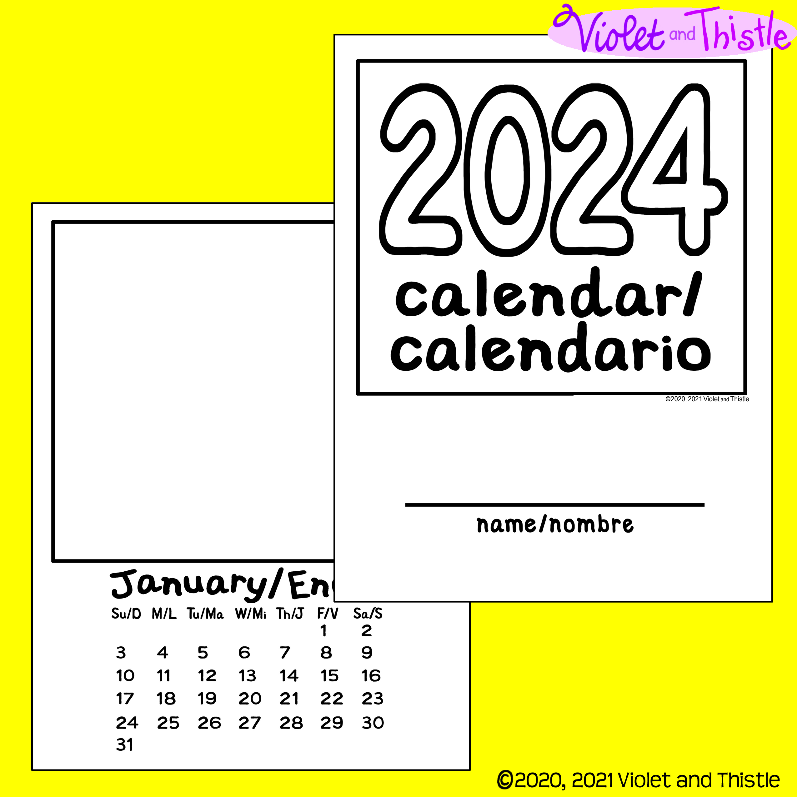 Bilingual spanish english calendar calendario espanol parent christmas gift monthly sec made by teachers