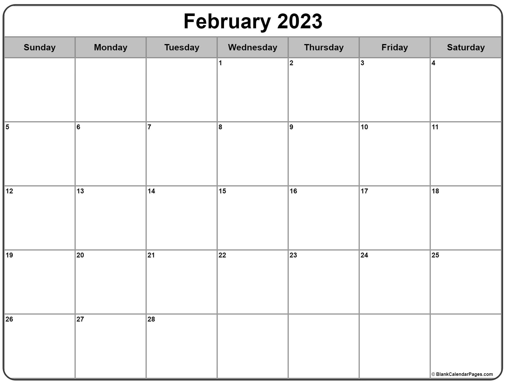 February calendar free printable calendar