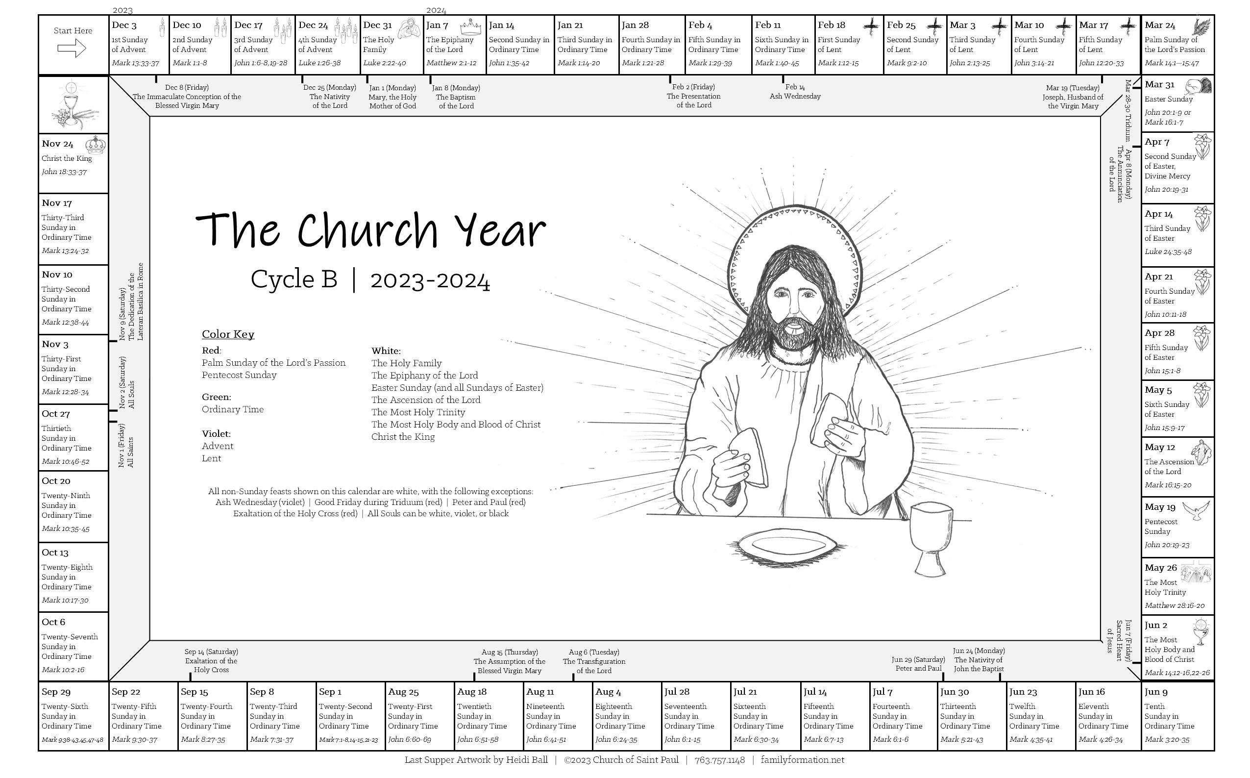 Liturgical calendars family formation