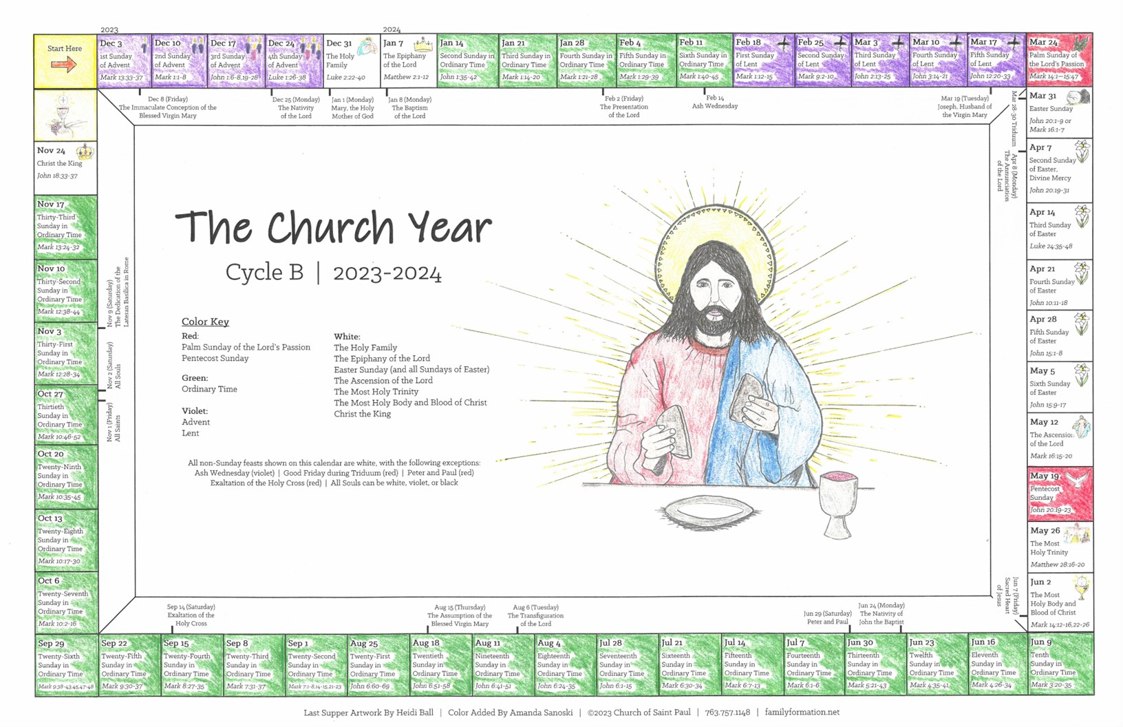 Liturgical calendars family formation