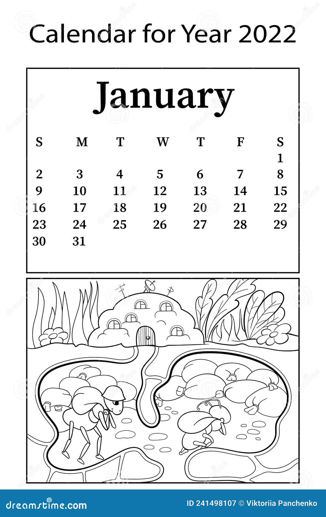 January coloring calendar stock illustrations â january coloring calendar stock illustrations vectors clipart