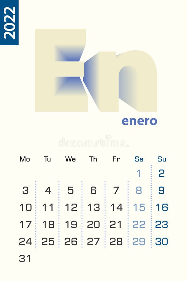 Spanish calendar january stock illustrations â spanish calendar january stock illustrations vectors clipart