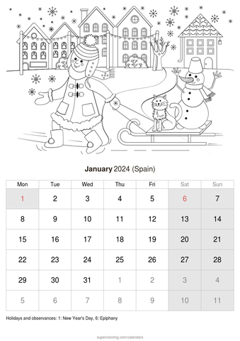 January calendar