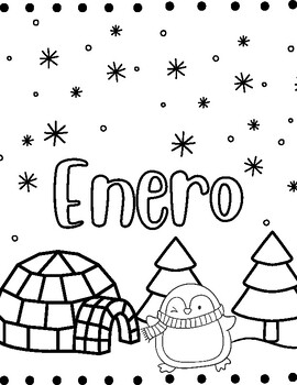 January coloring pages english and spanish by a to z learners tpt