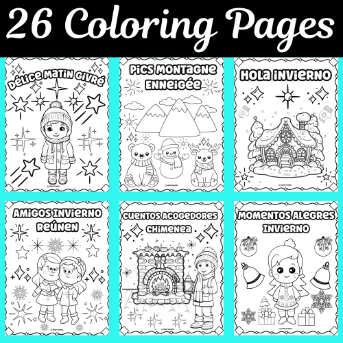 Winter coloring pages in spanish december to february coloring el invierno made by teachers