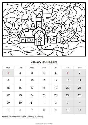 January calendar