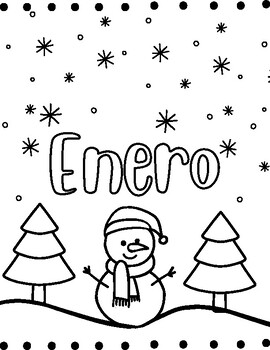 January coloring pages english and spanish by a to z learners tpt