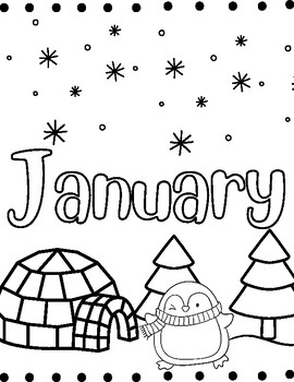 January coloring pages english and spanish by a to z learners tpt