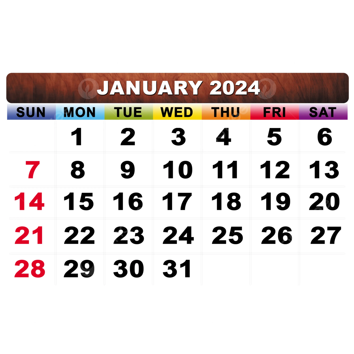 January calendar in red and black january monthly calendar january calendar png transparent clipart image and psd file for free download