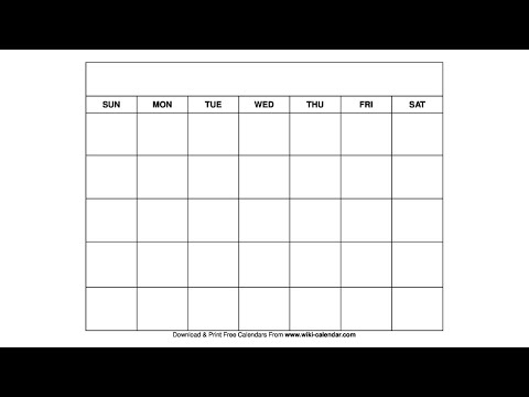 Printable blank calendar templates