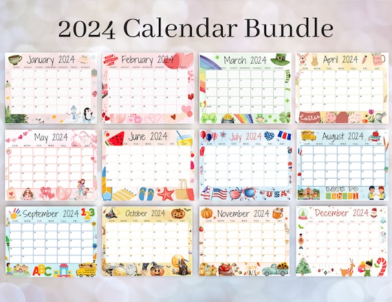 Editable calendar bundle printable january calendar holiday calendars for the whole year monthly classroom calendar fillable