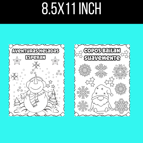 Winter coloring pages in spanish december to february coloring el invierno made by teachers