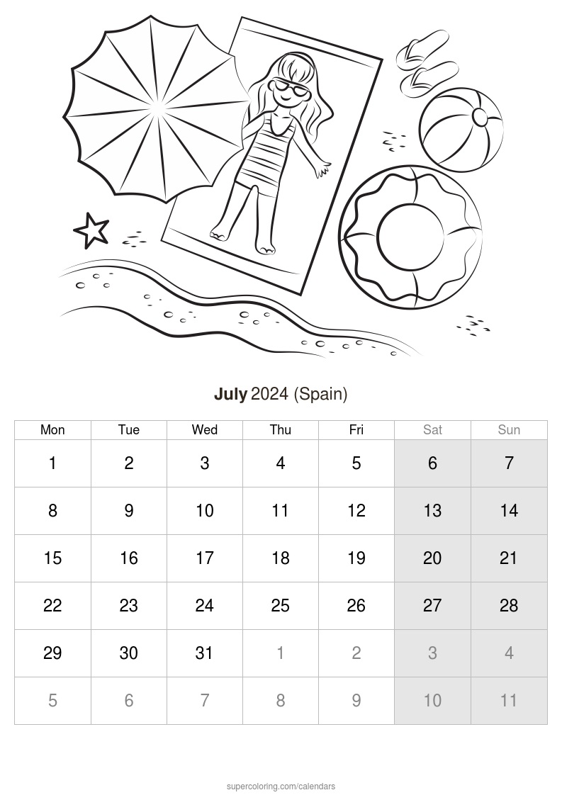 July calendar