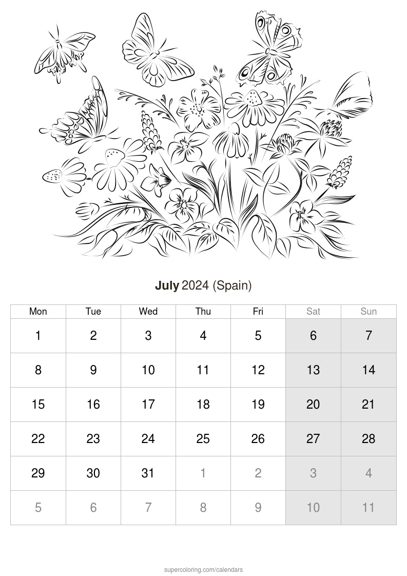 July calendar