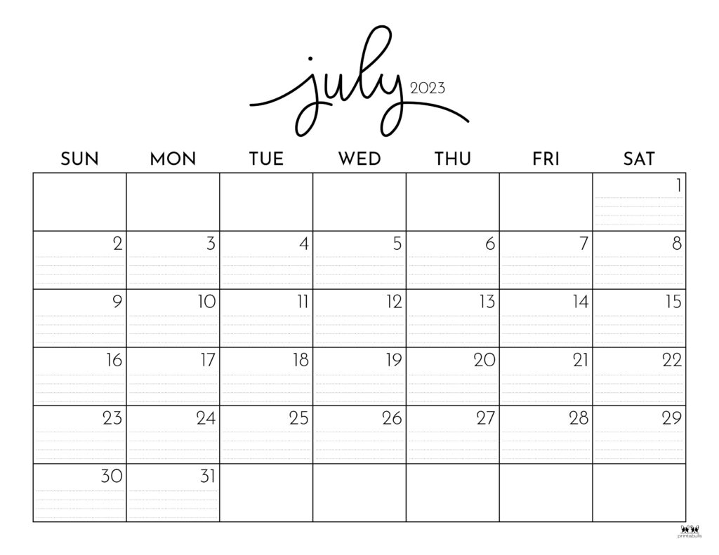 July calendars