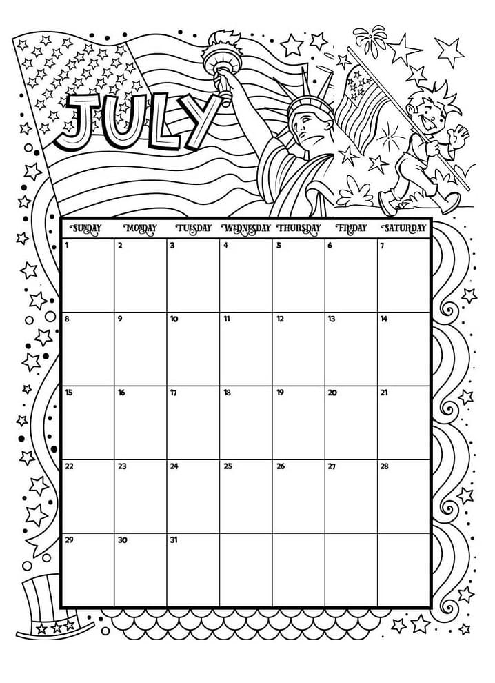 July coloring pages