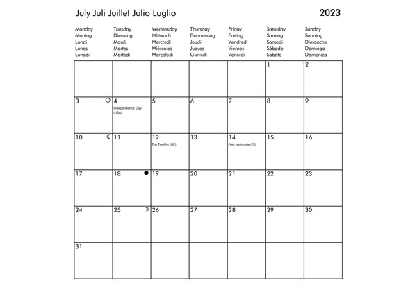 Hundred calendar julio royalty