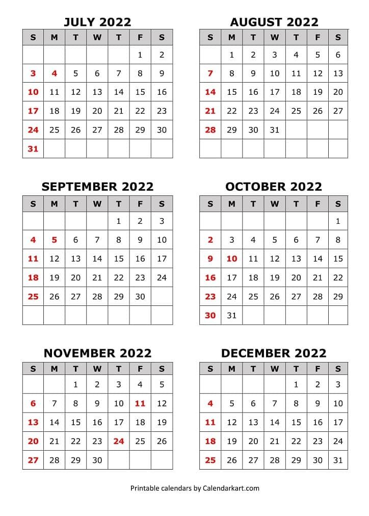 July to december calendar â nd half yearly