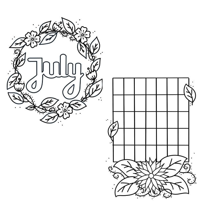 July coloring pages