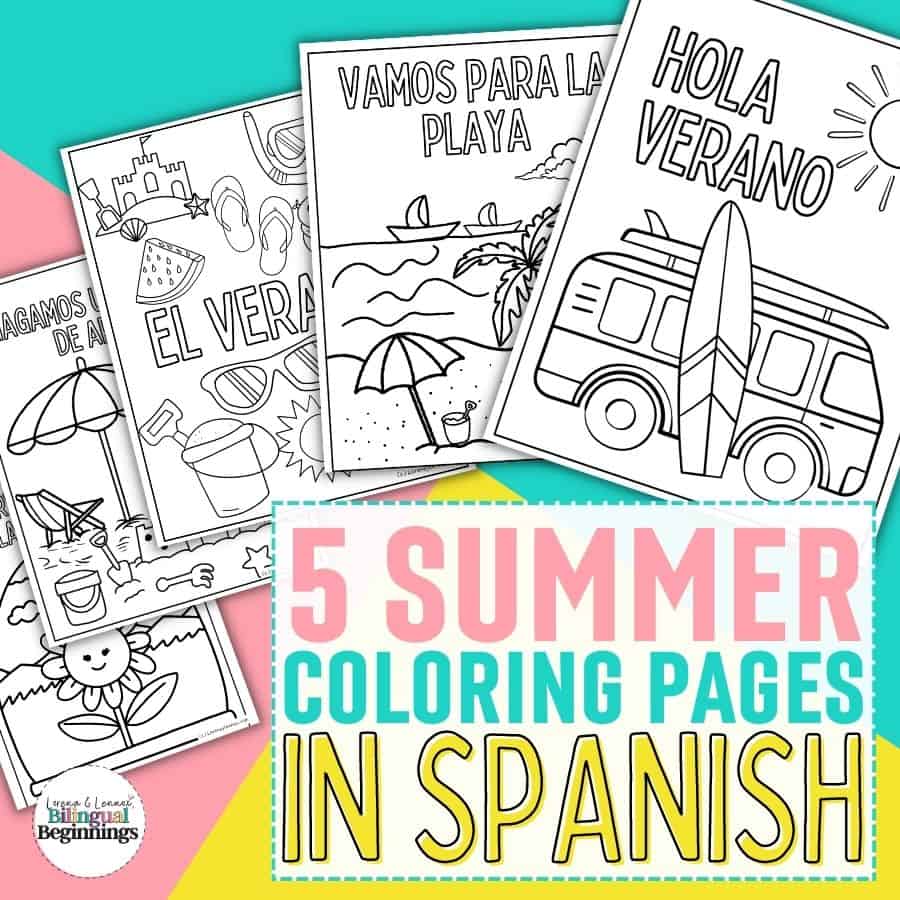 Summer coloring pages in spanish for kids free printables