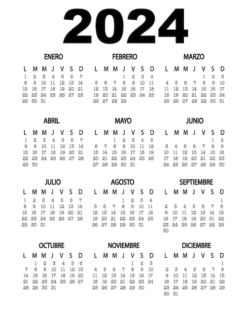 Premium vector calendar in spanish