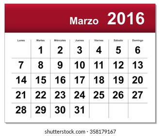 March calendar stock illustration