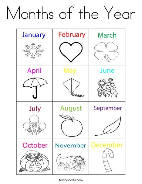 Months of the year coloring page months in a year october books coloring pages