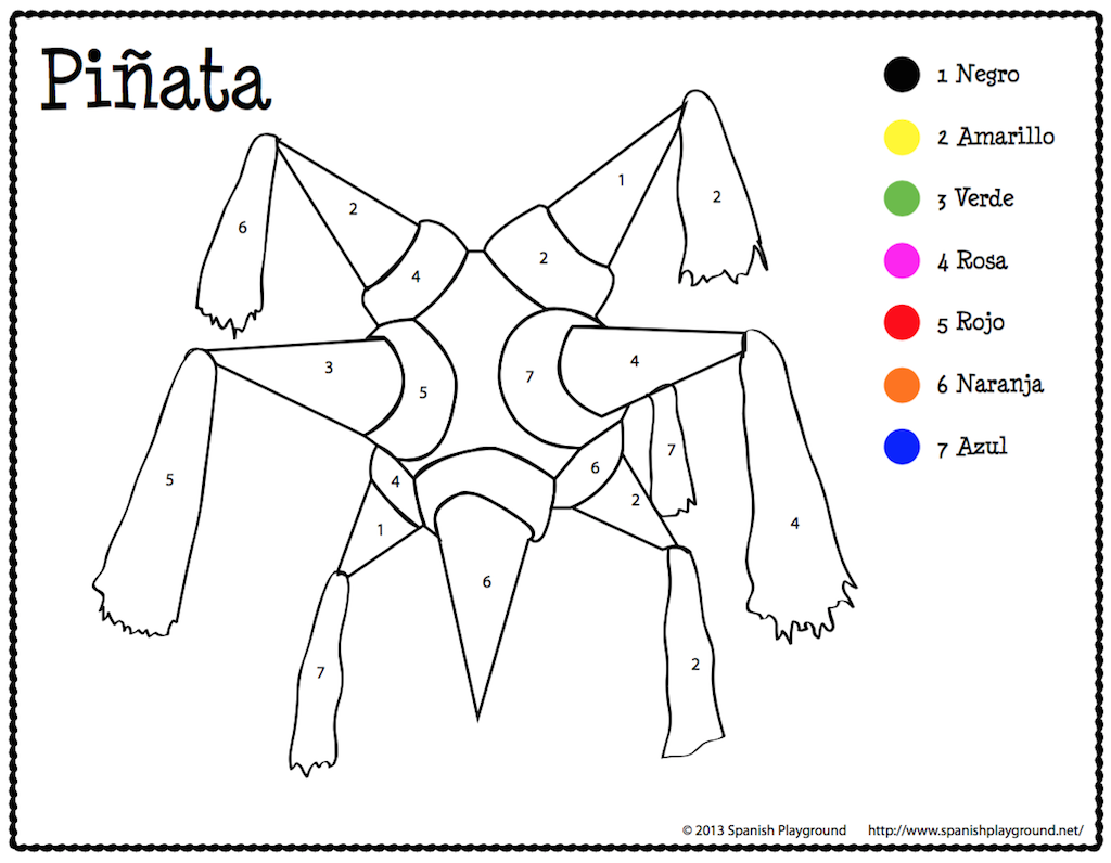 Spanish christmas color by number