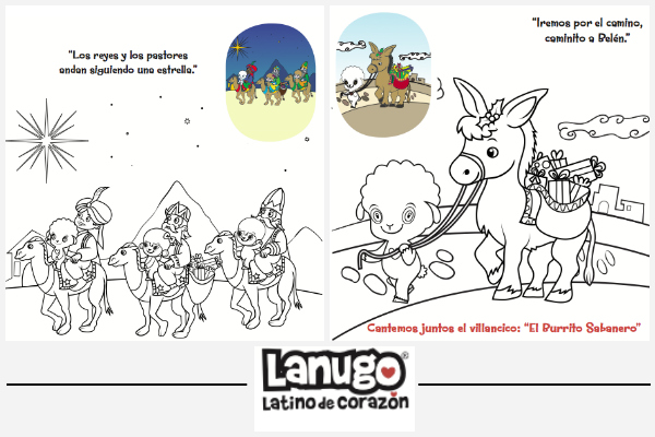 Free christmas coloring book in spanish from bebe lanugo