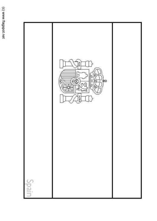 Coloring page flag spain